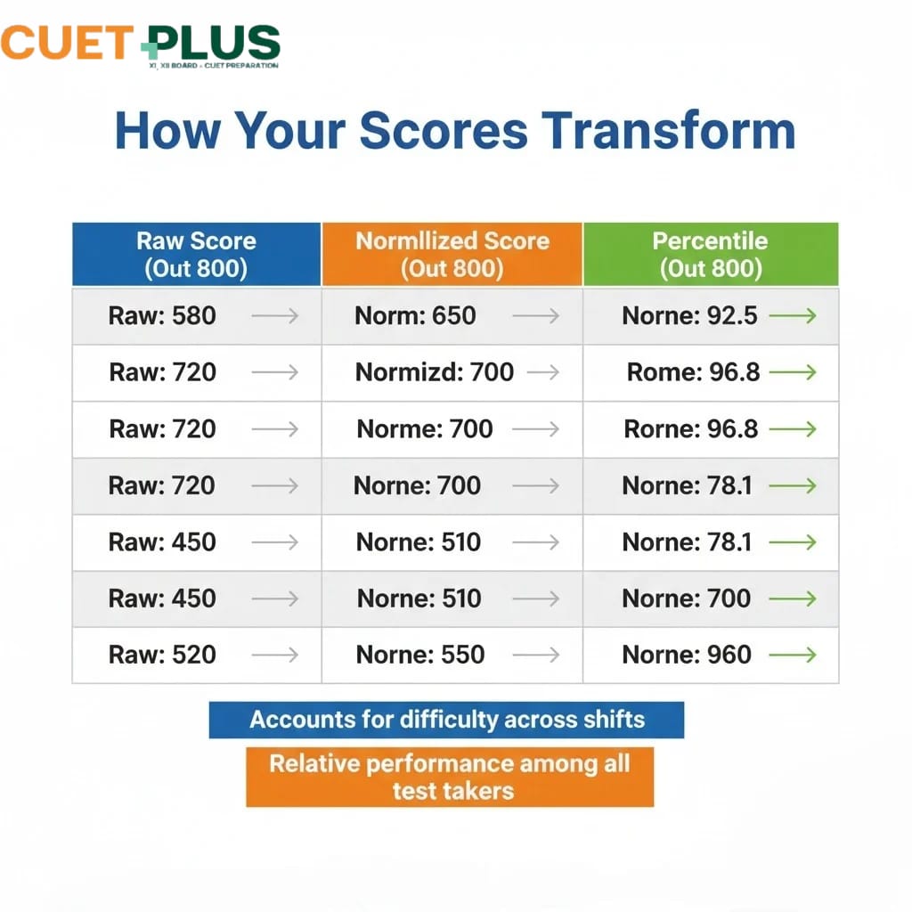 how your score transform | CUET Plus