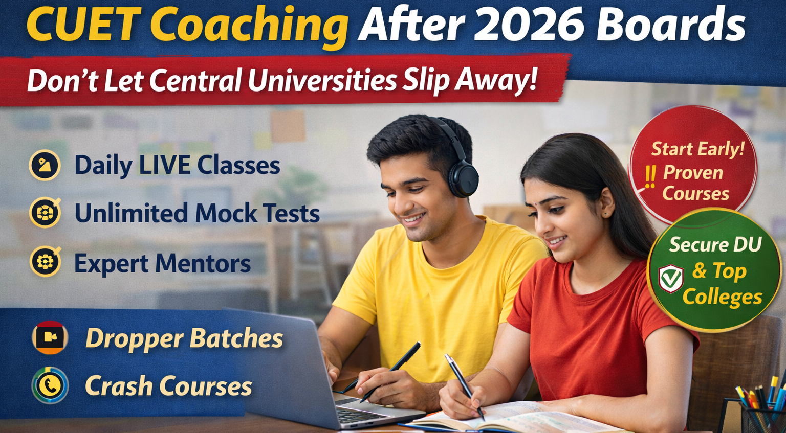 CUET Online Coaching Post Boards 2026—Dropper & Gap Year Programs