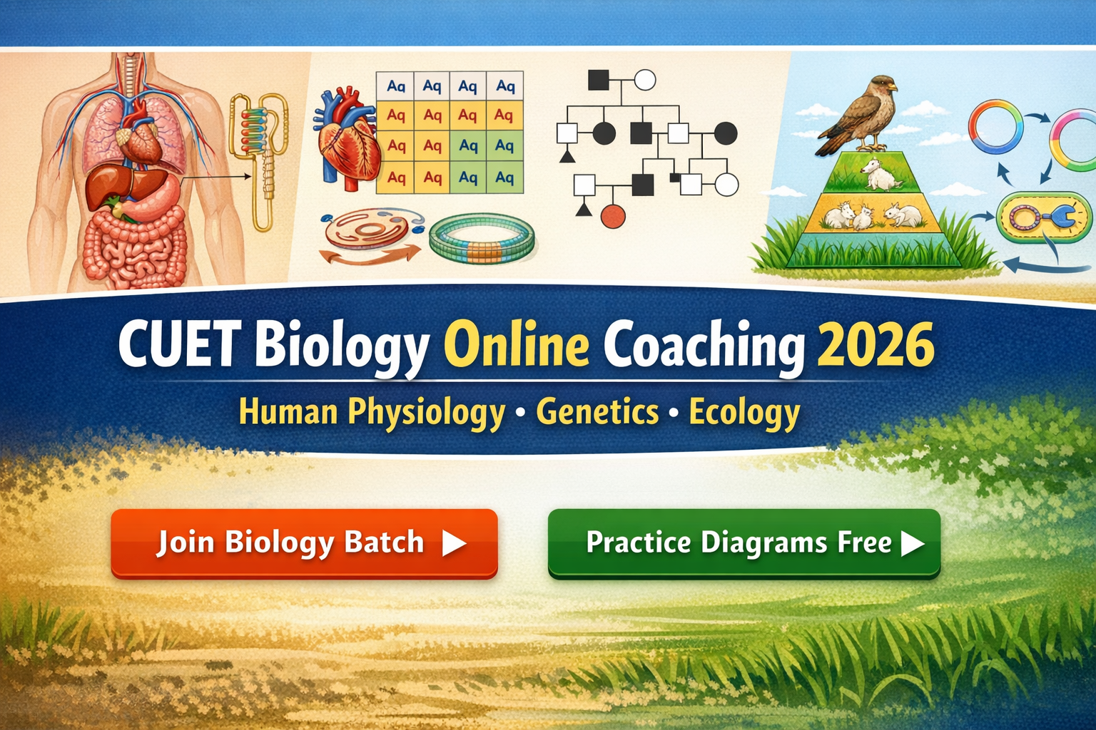 Best CUET Biology Online Coaching 2026—Human Physiology, Genetics, Ecology